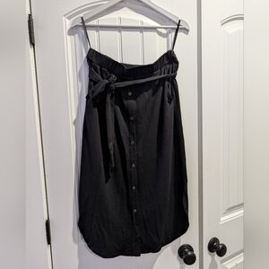 Doe & Rae Black A-Line Skirt with Button Detail